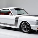 This Custom 1965 Mustang has a 5.0 L Coyote with 460 hp and 6 Speed Manual
